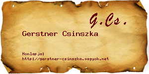Gerstner Csinszka névjegykártya